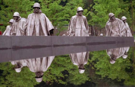 Located in West Potomac Park, south of the National Mall in D.C., the Korean War Veterans Memorial consists of 19 statues depicting a platoon of servicemen on patrol, a wall inscribed with the nations that contributed troops to the war, and a granite-lined "Pool of Remembrance." Visitors per year: 3,208,690.